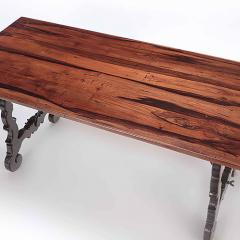 A Brazilian table with iron stretcher Circa 1940  - 3013887