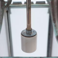 A Bronze lantern with grape and leaf motif and green patina circa 1920 - 2917794