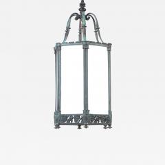 A Bronze lantern with grape and leaf motif and green patina circa 1920 - 2920590