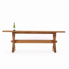 A Brutalist French oak sawbuck table C 1950  - 4211254