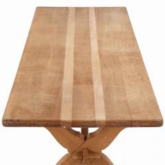A Brutalist French oak sawbuck table C 1950  - 4211256