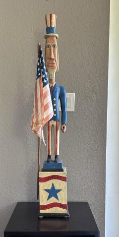 A CARVED AND PAINTED FIGURE OF UNCLE SAM CIRCA 1876 - 4140426