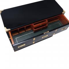 A Campaign style ebonized dresser with brass pulls and corner details C 1940  - 2370313