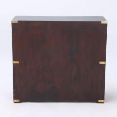 A Campaign style ebonized dresser with brass pulls and corner details C 1940  - 2370315