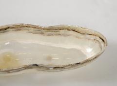 A Canoe Shaped White and Amber Onyx Bowl or Centerpiece - 3480726