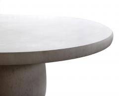A Carved French Limestone Round Dining Center Table with Barrel form Base - 3476846