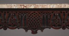 A Carved George II Cuban Mahogany Side Table Of Predominantly Gothic Taste - 1908566