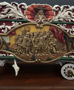 A Carved and Polychrome Paint Decorated Model of a Circus Wagon  - 4122119