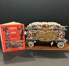 A Carved and Polychrome Paint Decorated Model of a Circus Wagon  - 4122122