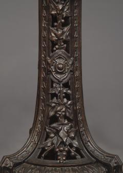 A Cast Iron Center Table With Specimen Marble Top Of Geometric Design - 1814522