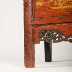 A Chinoiserie red lacquered wardrobe 19th C  - 4227039