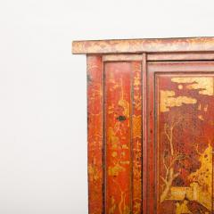 A Chinoiserie red lacquered wardrobe 19th C  - 4227043