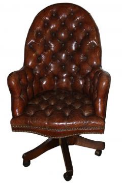 A Classic English Tufted and Adjustable Swivel Desk Chair - 3554743