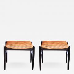 A Classic Pair of Danish Modern 1960s Deep Brown Lacquered Benches Stools - 573315