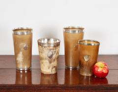 A Collection of Four Silver Rimmed Horn Cups - 3575048