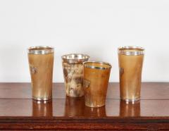 A Collection of Four Silver Rimmed Horn Cups - 3575049