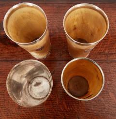 A Collection of Four Silver Rimmed Horn Cups - 3575054