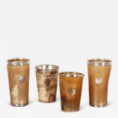 A Collection of Four Silver Rimmed Horn Cups - 3575061