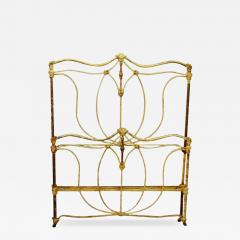 A Continental Wrought Iron and Brass Polychrome Bed - 3302282