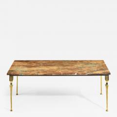 A Continental brass marble topped coffee table - 2721557