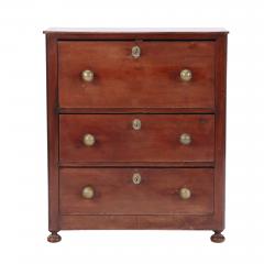 A Continental three Drawer Mahogany Bedside Chest with Bronze Pulls - 2317742