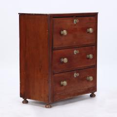 A Continental three Drawer Mahogany Bedside Chest with Bronze Pulls - 2317743