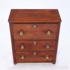 A Continental three Drawer Mahogany Bedside Chest with Bronze Pulls - 2317744