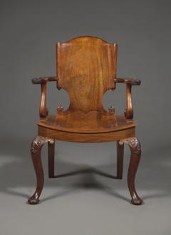 A Cuban Mahogany Armchair The Back In The Form Of A Paper Scroll - 1306320