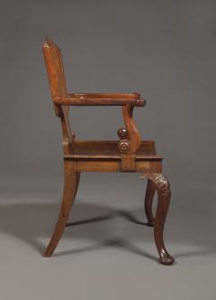 A Cuban Mahogany Armchair The Back In The Form Of A Paper Scroll - 1306321