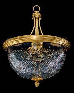 A DIAMOND CUT EDWARDIAN BOWL LIGHT - 4513174