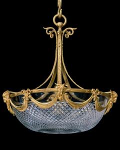 A DIAMOND CUT ORMOLU MOUNTED VICTORIAN DISH LIGHT - 4399373