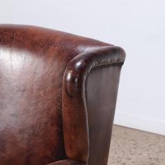 A Danish Leather Wing Chair C 1950  - 4231617