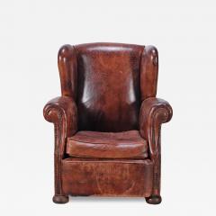 A Danish Leather Wing Chair C 1950  - 4234931