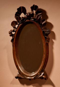 A Decorative Carved Oak Oval Mirror Louise seize Style circa 1900 - 3328025