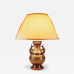 A Decorative Champlev Japanese bronze table lamp - 3333550