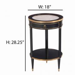 A Directoire style ebonized and bronze mounted marble top table C 1940  - 4120795