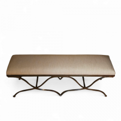 A Double Curule Wrought Iron Bench 20th C  - 4211315