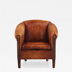 A Dutch Art Deco style Leather Club Chair C 1950  - 4598248