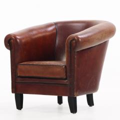 A Dutch Leather Club Chair C 1950  - 4385264