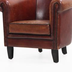 A Dutch Leather Club Chair C 1950  - 4385266