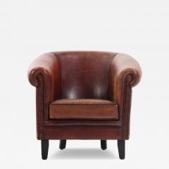 A Dutch Leather Club Chair C 1950  - 4385328