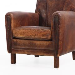 A Dutch Leather Club Chair C 1950  - 4385272