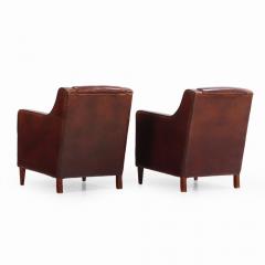 A Dutch pair of leather club chairs C 1960  - 4231813