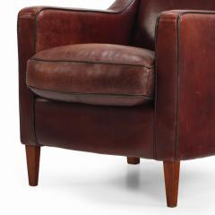 A Dutch pair of leather club chairs C 1960  - 4231815