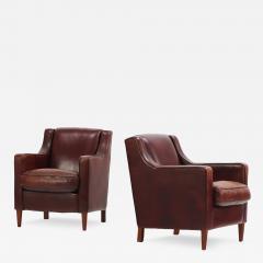 A Dutch pair of leather club chairs C 1960  - 4234932