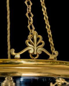A EDWARDIAN GILT GLASS BOWL LIGHT - 4580815