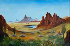 A Edmiston Southwestern Landscape Acrylic on Canvas 36 x 24  - 4361331
