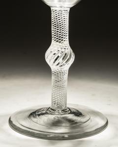 A FINE CENTRAL KNOPPED AIR TWIST GOBLET WITH ROUND FUNNEL BOWL - 3788093