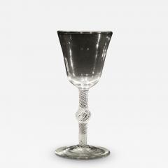 A FINE CENTRAL KNOPPED AIR TWIST GOBLET WITH ROUND FUNNEL BOWL - 3789394