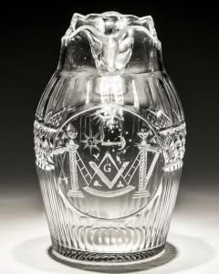 A FINE DIAMOND FLUTE CUT GEORGIAN MASONIC JUG - 3793765